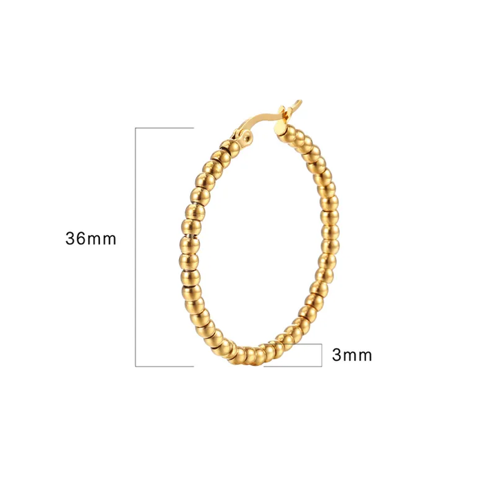 Gold Plated Oval Bubble Hoop Earrings