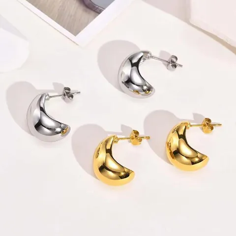 Trendy White Gold Water Droplet Earrings