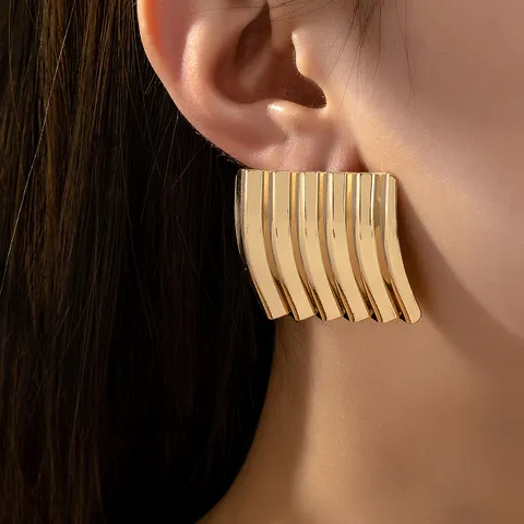 Gold Plated Vintage Earrings In Bold Elegant Style