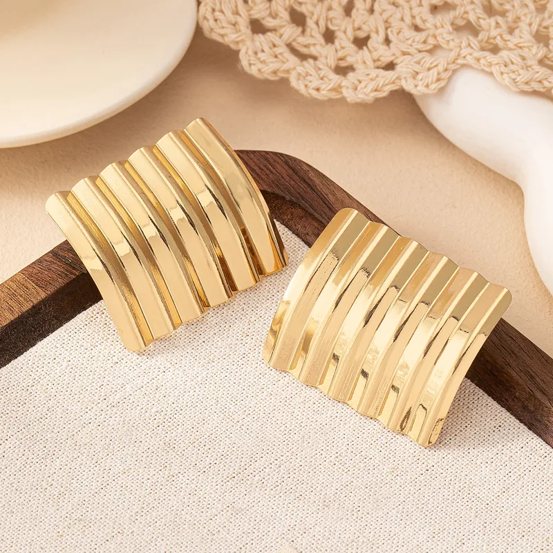 Gold Plated Vintage Earrings In Bold Elegant Style