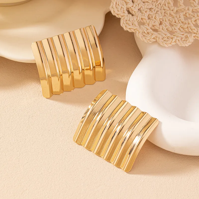 Gold Plated Vintage Earrings In Bold Elegant Style