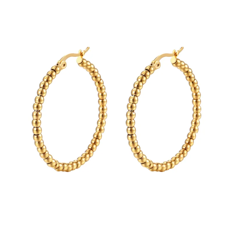 Gold Plated Oval Bubble Hoop Earrings