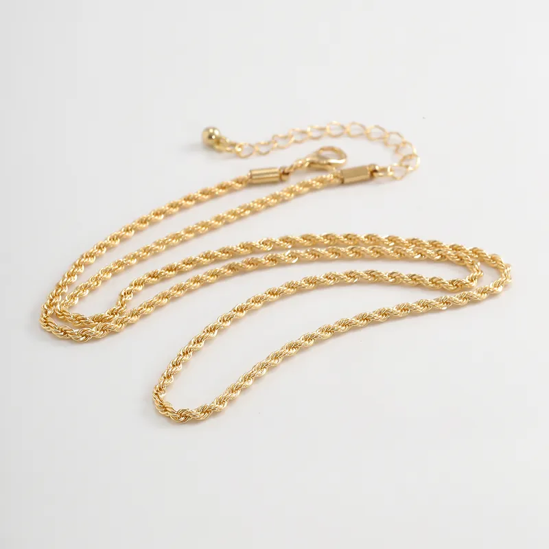 Gold Plated Rope Chain Folded Bracelet
