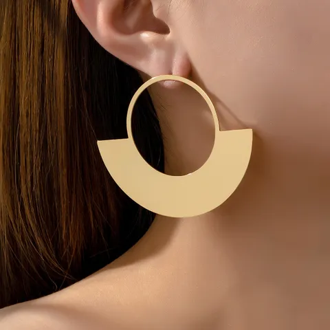 Gold Arc Hoop Earrings