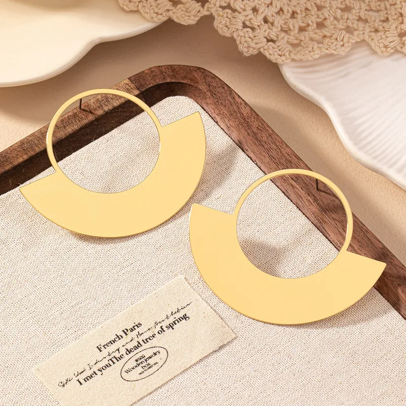 Gold Arc Hoop Earrings