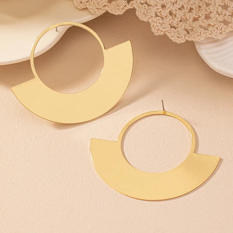 Gold Arc Hoop Earrings
