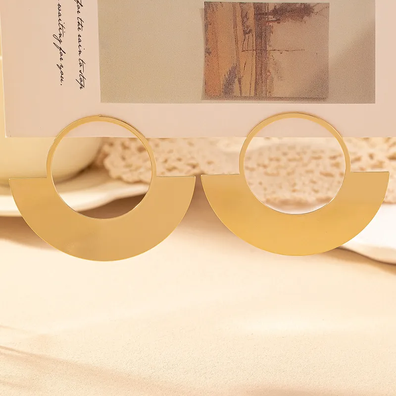 Gold Arc Hoop Earrings