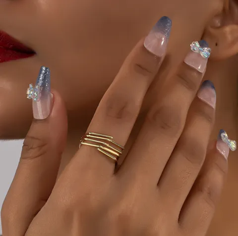 Gold Plated Hexagon Ring