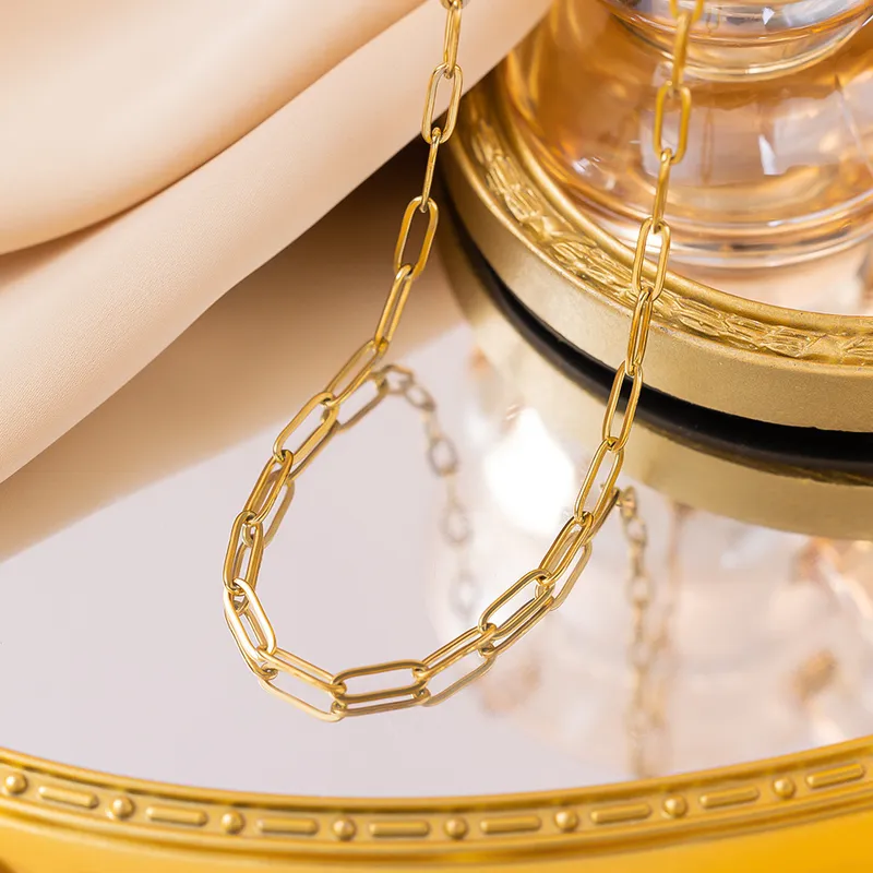 Gold Plated Paper Clip Necklace