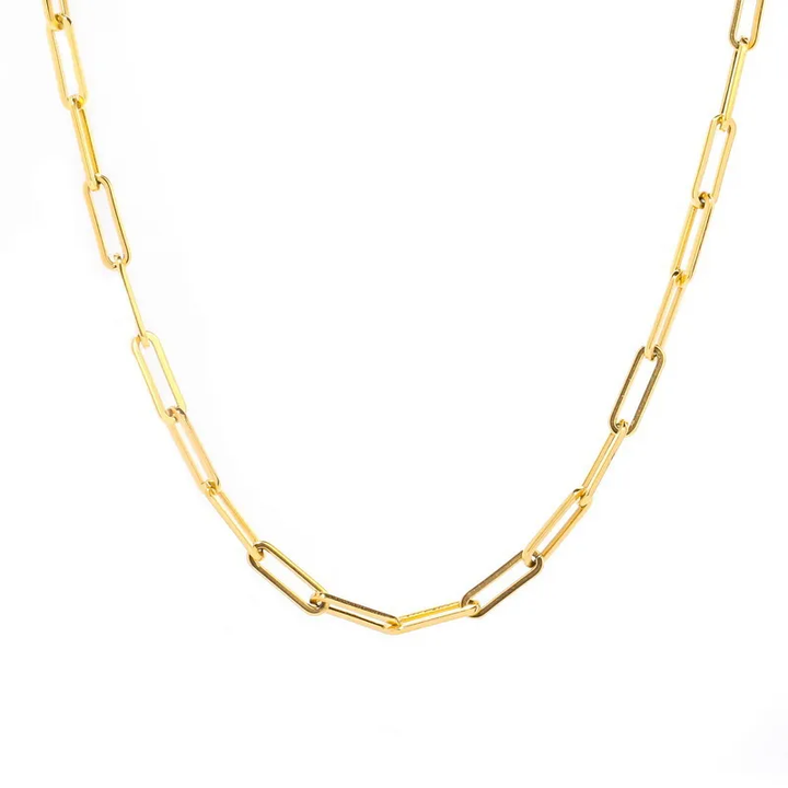 Gold Plated Paper Clip Necklace