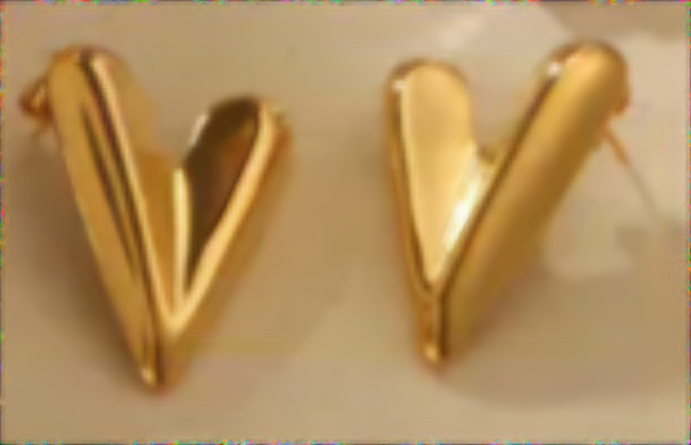 Large Gold Heart Shaped Earrings