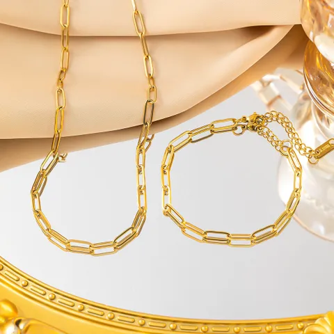 Gold Plated Paper Clip Bracelet