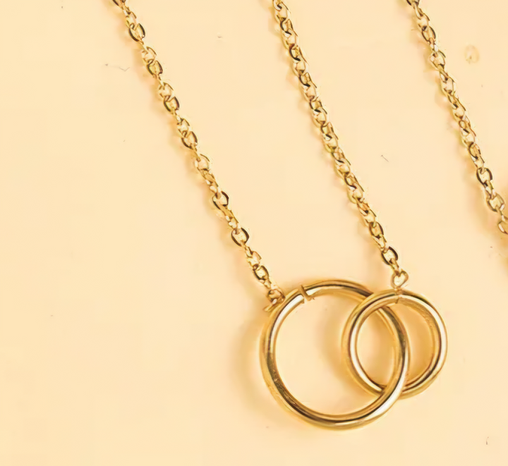 Gold Plated Combined Circles Necklace
