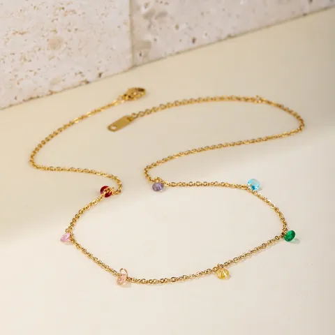 Vintage Gold Plated Mini Diamante Necklace