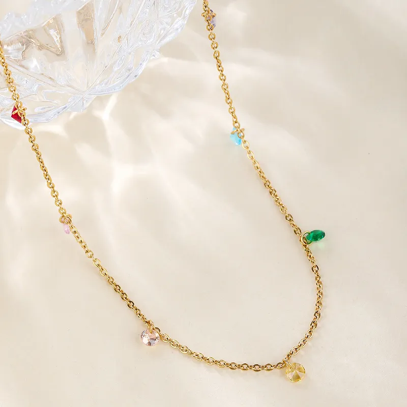 Vintage Gold Plated Mini Diamante Necklace
