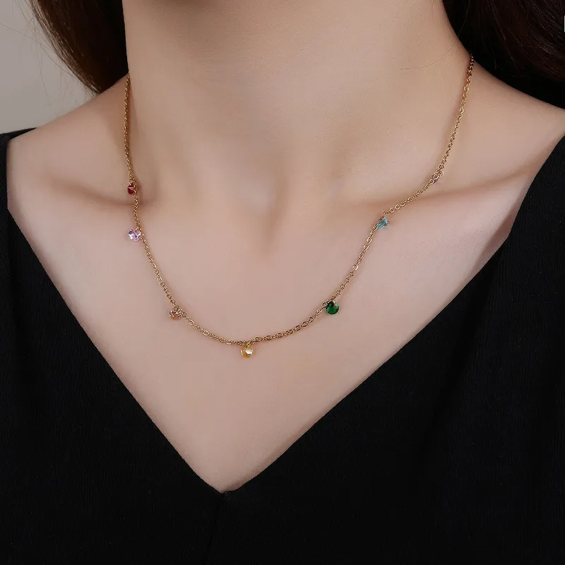 Vintage Gold Plated Mini Diamante Necklace