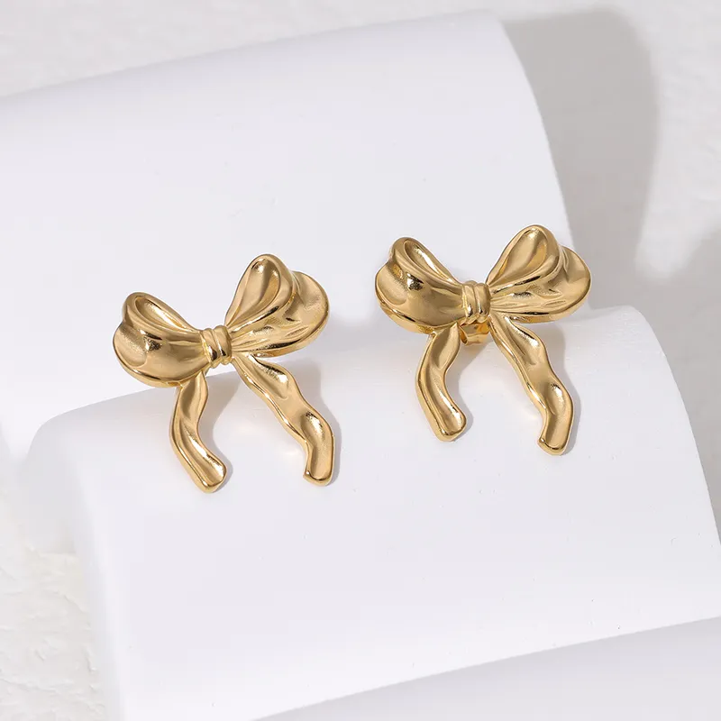 Gold Small Bow Knot Earrings