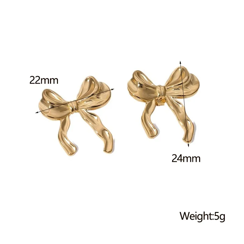 Gold Small Bow Knot Earrings