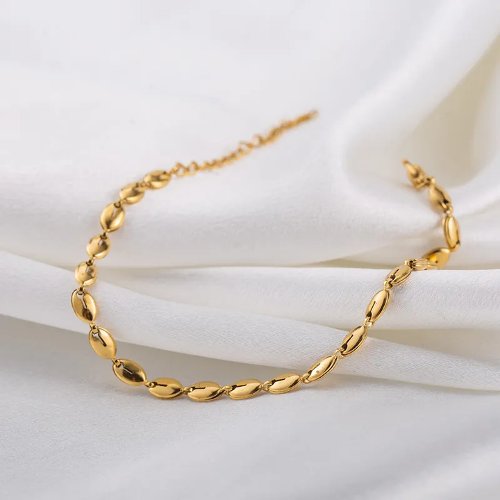 Gold Plated Coffee Bean Effect Bracelet