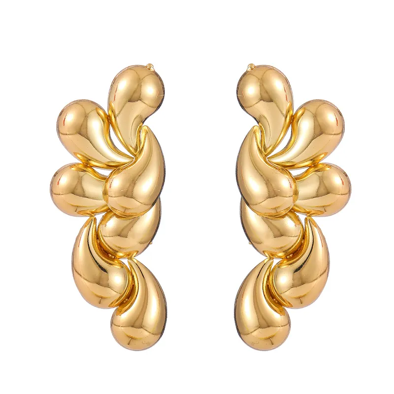 Chunky Multiple Water Drop Earrings In Gold