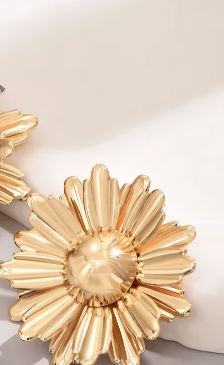 Gold Plated Vintage Flower Earrings