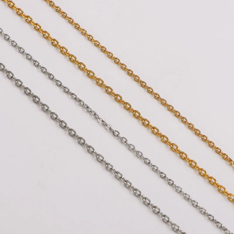 Simple Chain Link Necklace In White Gold 1,5mm