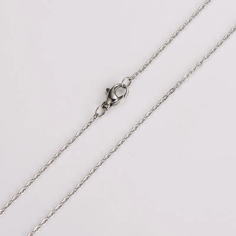 Simple Chain Link Necklace In White Gold 1,5mm